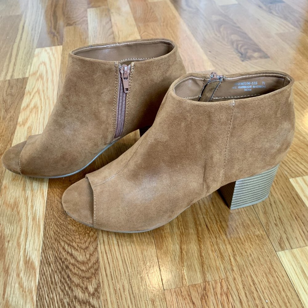 BAMBOO Chestnut Suede Booties